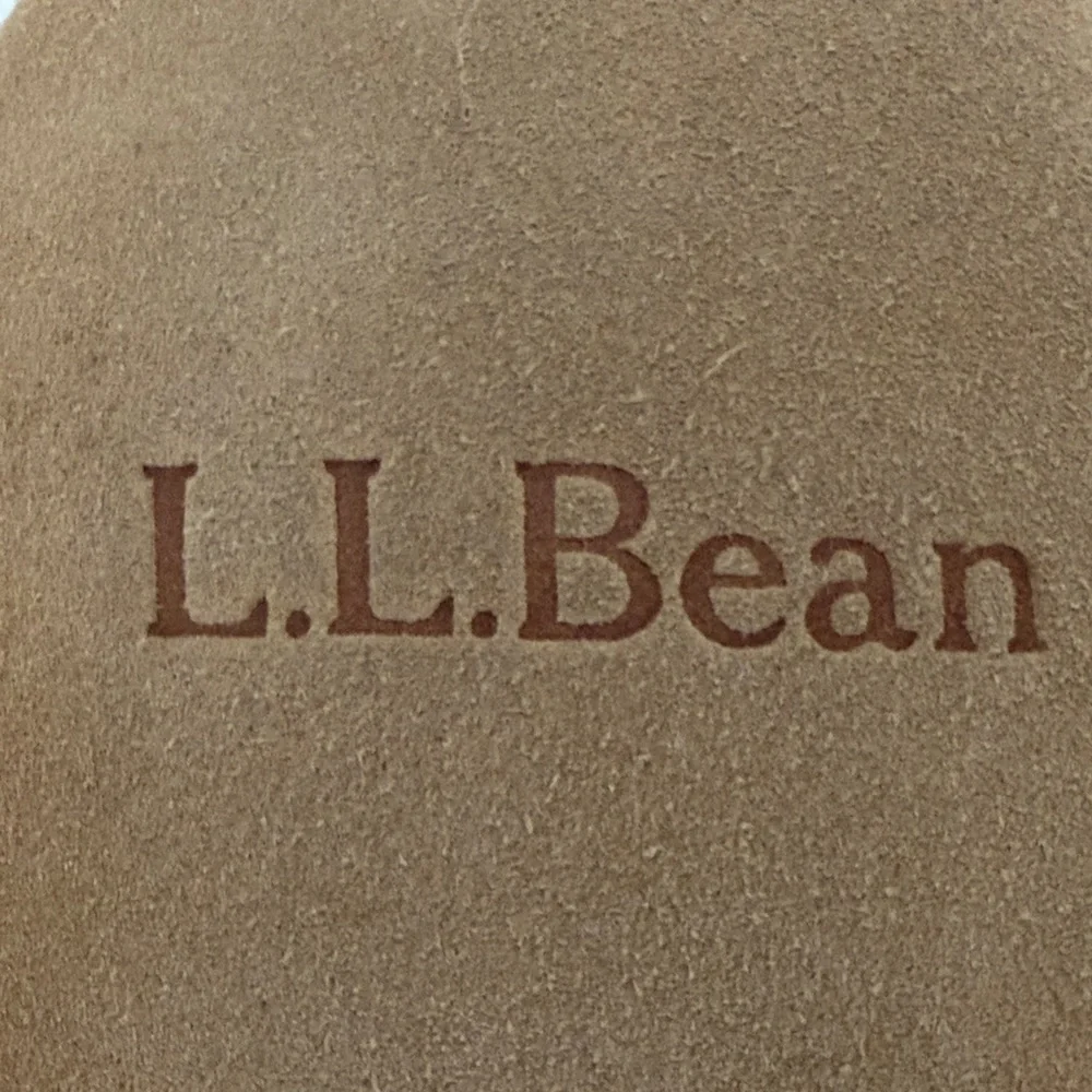 LL BEAN Sharing Moccasin Brown Suede Slippers Kids size 6
